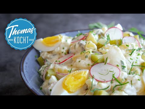 Kartoffelsalat mit selbstgemachter Mayonnaise (ohne Ei)