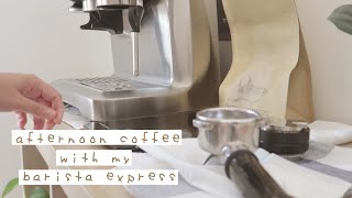 afternoon coffee with my breville barista express feat. new distributor + tamper & heart latté art