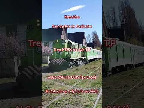 Tren N°386 con ALCo RSD-16 B819 (ex 8466) a punto de partir a Ing. Jacobacci.