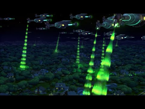 Jimmy Neutron: Boy Genius Movie - alien invasion