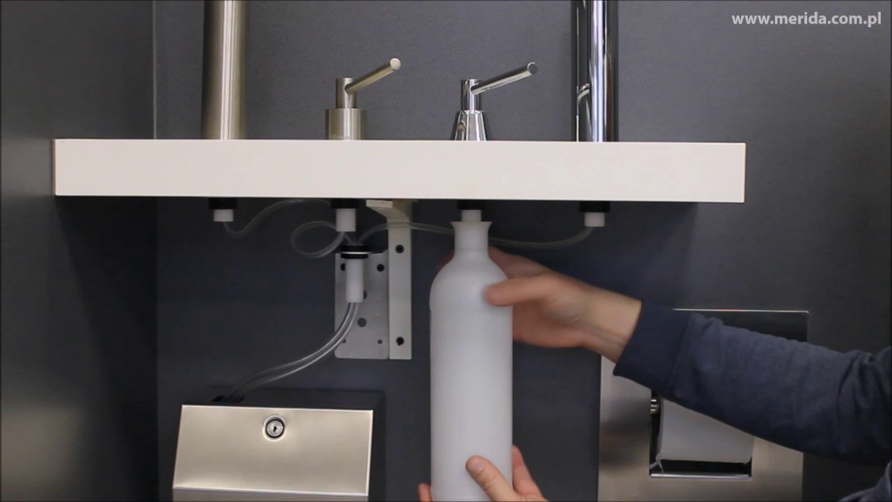 CYLINDER countertop-mounted liquid soap dispenser 1000 ml,  brushed (matt)