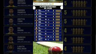 Player's to win most IPL titles?#shorts#cricketshortsvid#Ipl#Mi#csk#kkr#Rohit#Msd#cricket#ytshots