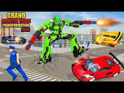 Army Flying Monster Truck Games - Transform Robot Shooting Game #1 - Android Gameplay