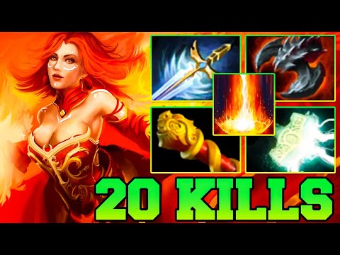 20 Kills Safelane Lina !! Lina Dota 2 Carry Build Pro Gameplay Guide 7.35