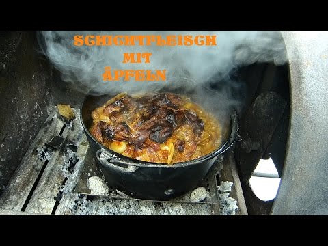 Schichtfleisch mit Äpfeln aus dem Dutch oven #001