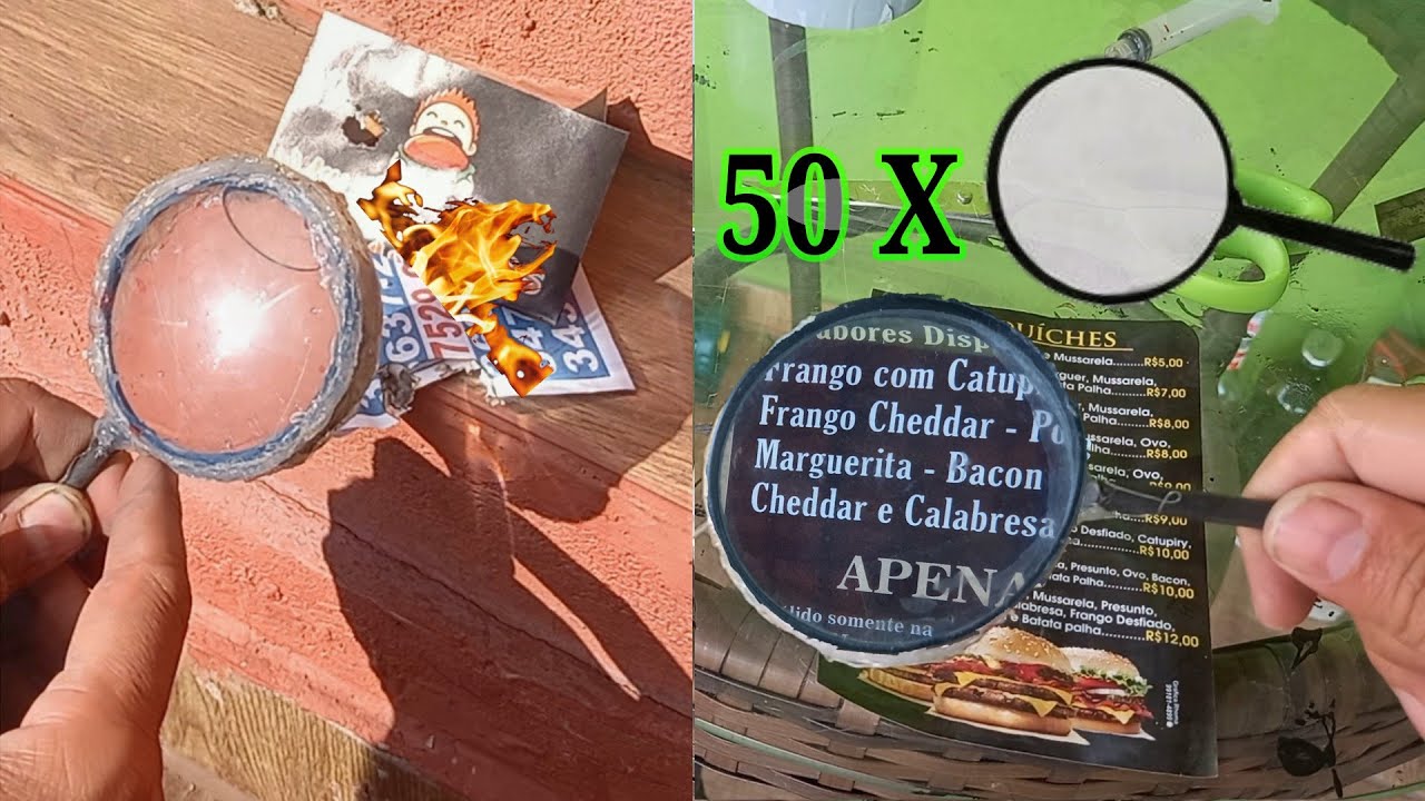 como fazer uma lupa e lente caseiro muito fácil super potente e poderosa   com garrafa pet