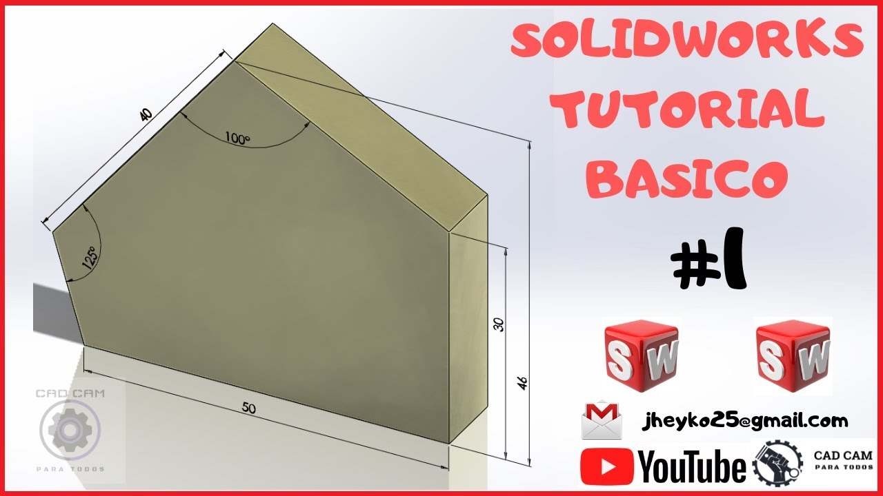 ✅tutorial solidworks 2016 ►ejercicio #1 [FACIL]