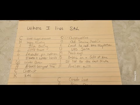 Where I LIVE stitch along or letter prompts