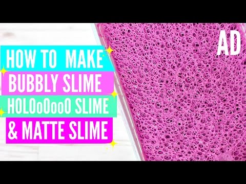 How to Make Crunchy Bubbly Slime, Matte Slime and HOLO slime | Easy DIY Slime Tutorials and Recipes