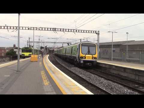 Irish Rail 8100 EMU 81x4 + 8123 departs & 29000 DMU 29015 arrives at Dublin Connolly