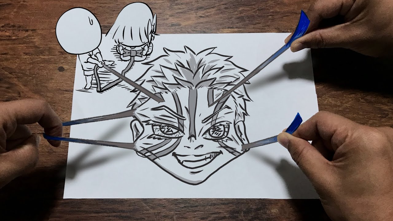 猗窩座の顔の線をはがして人助けに使ってみた【パラデル漫画】