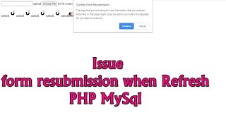 #issue | PHP form resubmission