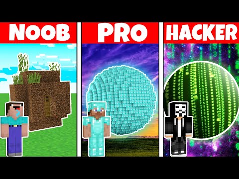 SECRET PLANET BASE HOUSE BUILD CHALLENGE - Minecraft Battle: NOOB vs PRO vs HACKER / Animation