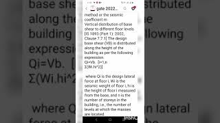 earthquake design by static method /the equivalent static method or the seismic coefficient method.