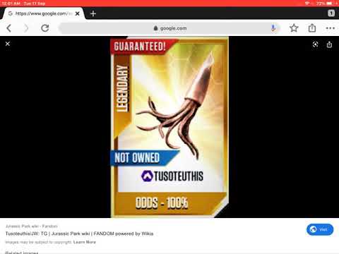 Jurassic World The Game Tusoteuthis Gold Park