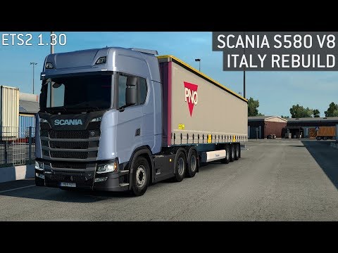 New Generation Scania S580 V8 - Italy Rebuild Evening Drive - ETS2 1.30 Open Beta