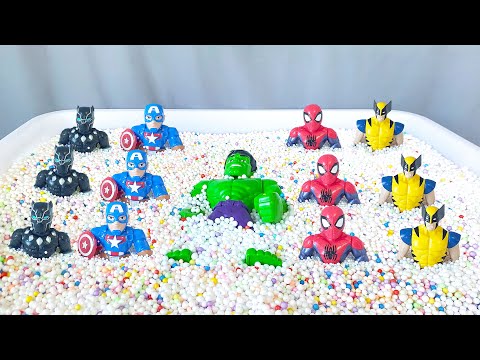Find Avengers Action Figure Inside Colorfull Beads! Spider-man, Hulk, Captain America, Aquaman #10