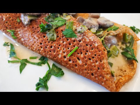 Easy Buckwheat Crepes Stuffed with Creamy Mushrooms (Gluten-Free)