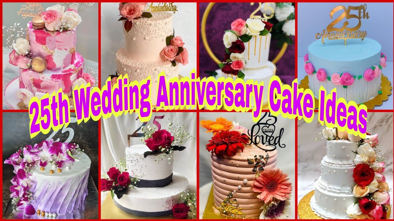 Most Trending And Beautiful 25th Anniversary Cake Ideas 2022/Wedding Anniversary Cake Ideas/Cakes
