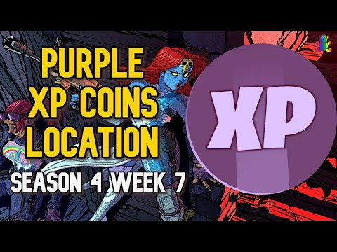 All PURPLE XP COIN Locations Season 4 Week 7