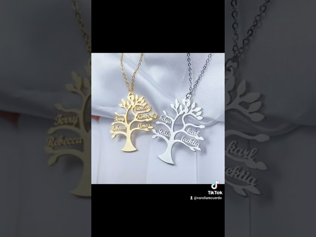 Vídeo relacionado con Mi joya personalizada Collar Árbol de la Vida para Mujer Plata de Ley - Colgante Regalo Original para Madres y Abuelas donde incluir Nombres de su Familia, hasta 9 Nombres (4 Nombres)