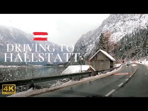 Driving to Hallstatt 🚘 Music Driving Tour Country Roads Austria in Winter (4K 60) #ExploreAustria