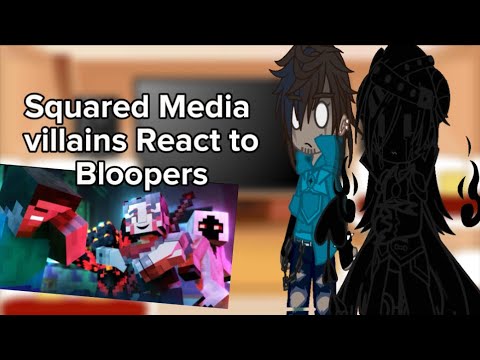 Squared media villans react to Herobrine Returns Bloopers pt1/? | Gacha au