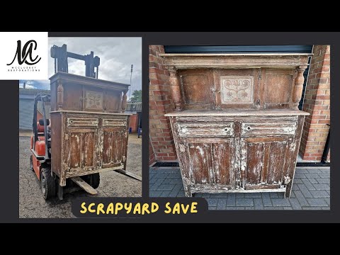 SALVAGED from the SCRAPYARD. I RESTORED this ANTIQUE 17th Century COURT CABINET