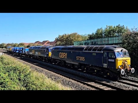 GBRf 57303 + 57305 + 57310 passing Worle Jn running 6Z58 Eastleigh - Taunton 