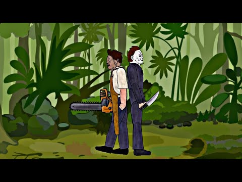 Leatherface vs Michael Myers - drawing cartoons 2 (part 1)