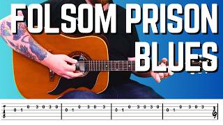 Folsom Prison Blues  Guitar Tutorial | Johnny Cash Beginner Rhythm & Lead Guitar Lesson | FREE TABS