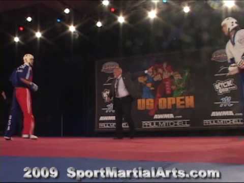 Alex Lane v Lazlo Gombos - USA vs. Europe Round 1 Team Sparring On Stage At US Open 2009