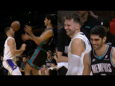 Santi Aldama throws it off Luka Doncic head "He didn't do a Desmond Bane" 😂