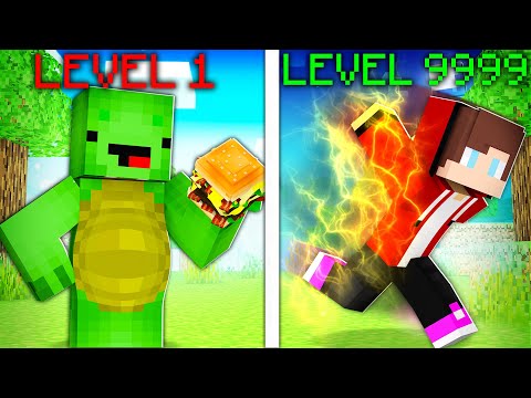 OVERSPEED Speedrunner VS Hunter in Minecraft JJ and Mikey OVERPOWERED Maizen - LVL 1 vs LVL 9999