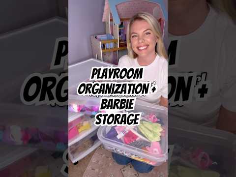 TOY STORAGE SOLUTIONS FOR BARBIE + AMERICAN GIRL PLAYSETS #playroomorganization #homeorganization