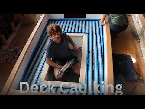 Laying and Caulking the Cockpit Deck! Secret Nailing with Polymer Raptor Nails Ep 90