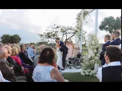 Heartwarming moment US groom, 26, who was left PARALYSED from the neck down