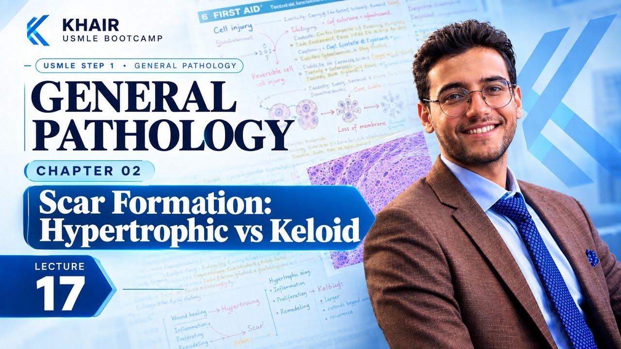 GENERAL PATHOLOGY 17 (Scar formation) | DR KHAIR USMLE STEP 1 