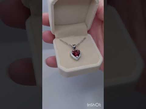 Подарок девушке колье "Розовый топаз в серебре" стиль Pandora кулон в форме сердца с цирконами В бархатной кор - фото 5 - id-p2855700740
