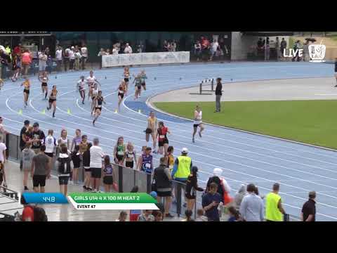 Girls U14 4 x 100m Heat 2 - 2018 SUBWAY State Relay Championships // LAVicTV