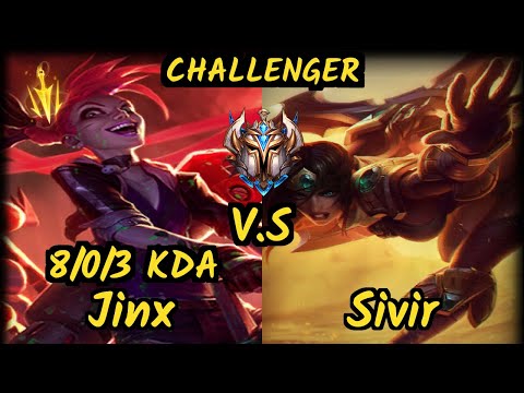 MSF.P Neon (JINX) vs SIVIR - 8/0/3 KDA BOTTOM ADC CHALLENGER GAMEPLAY - EUW