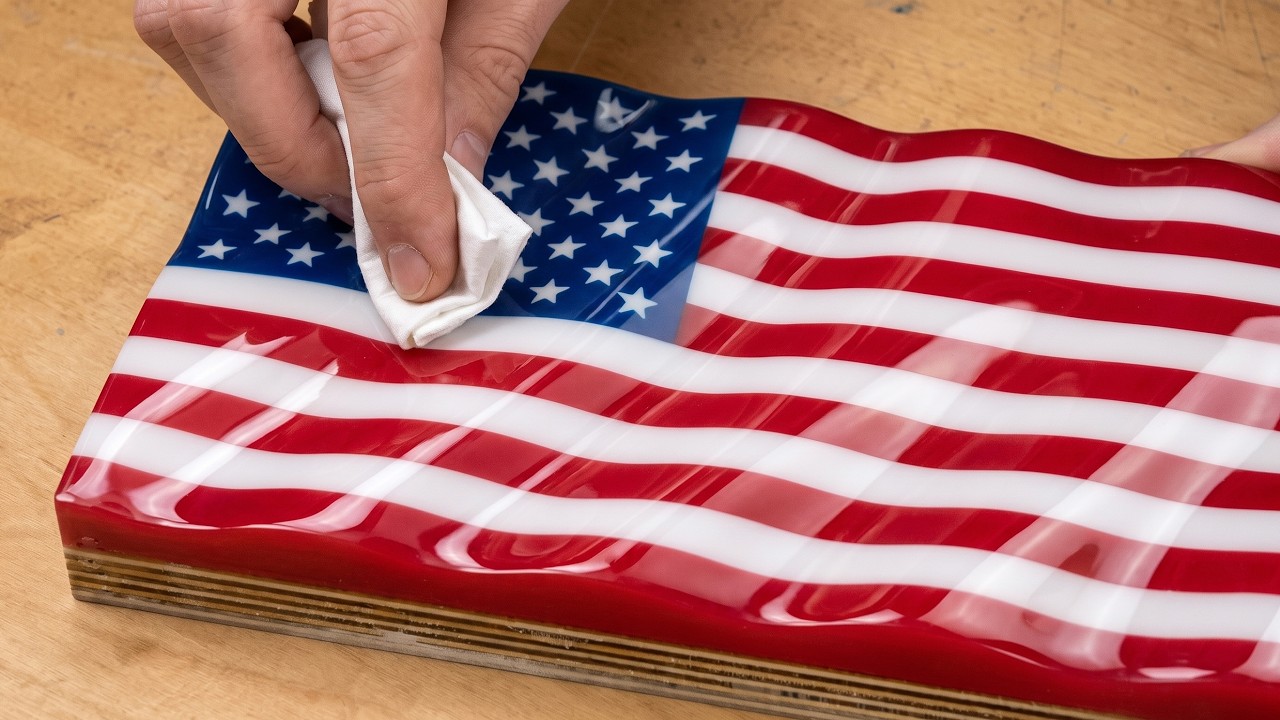 I Made an American Flag from Epoxy Resin for USA Independence Day