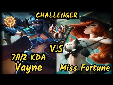 MRDS Nixerino (VAYNE) vs MISS FORTUNE - 7/1/2 KDA BOTTOM ADC CHALLENGER GAMEPLAY - EUW
