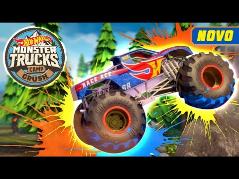 MONSTER TRUCKS BATALHA DE PINTURA SELVAGEM! 🚘🚦🎨| CAMP CRUSH | Hot Wheels Em Português