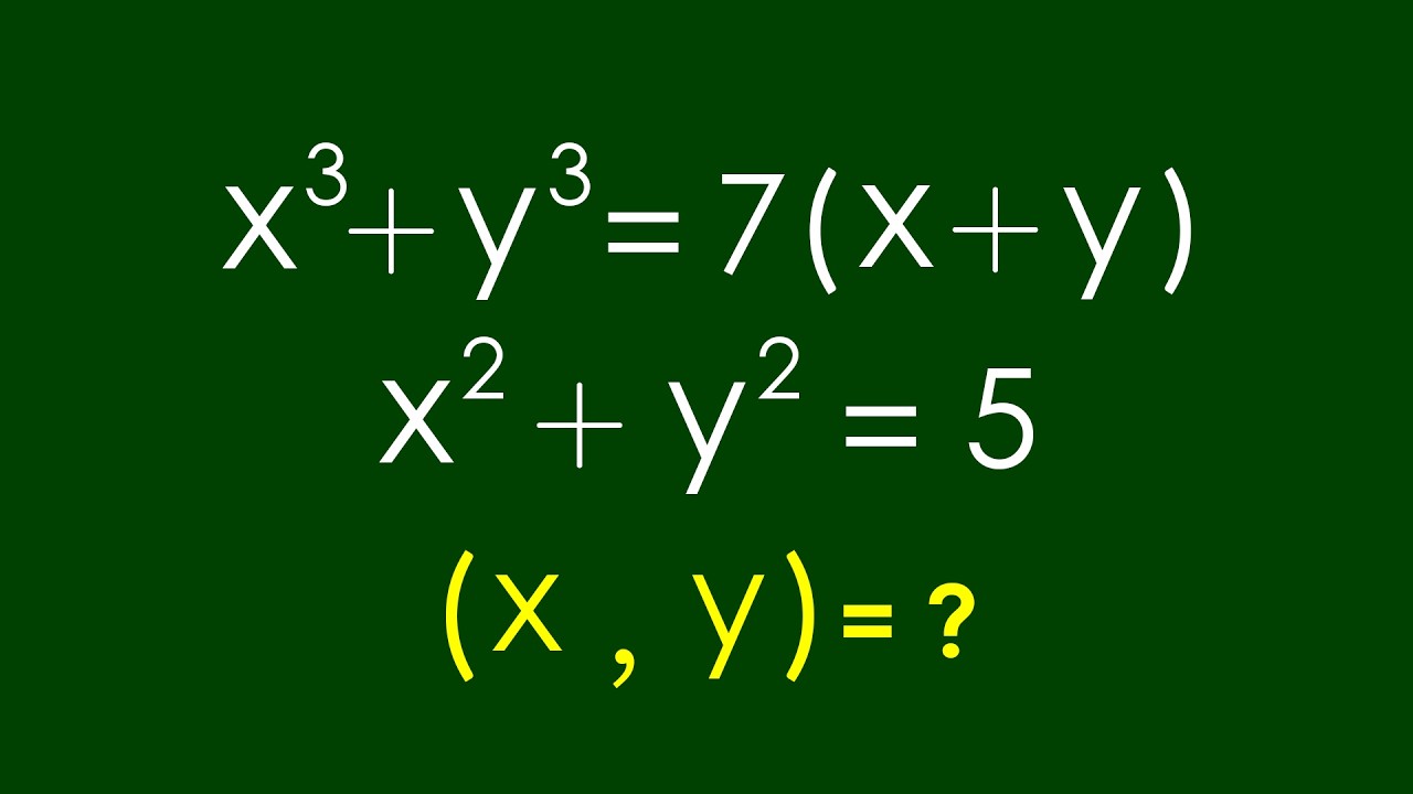 A Nice Algebra Problem | Math Olympiad (x,y)=?