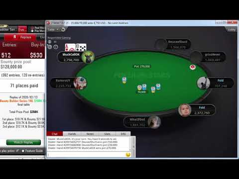 Replay | Final table PokerStars Bounty Builder Series 140: $530 NLHE [Turbo], $150K Gtd Feb 13, 2020