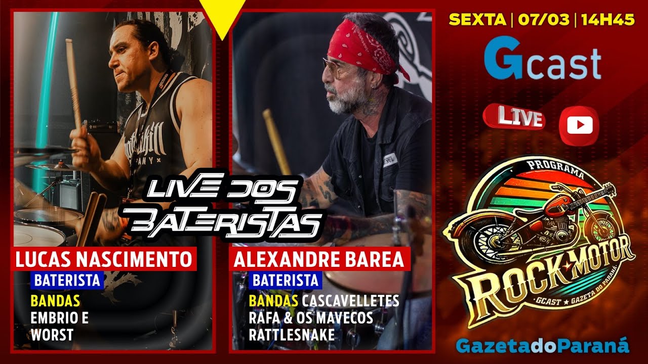 ALEXANDRE BAREA E LUCAS NASCIMENTO  NO ROCKMOTOR #24 COM A LIVE DOS BATERISTAS