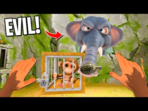 The EVIL ELEPHANT Tricked Me! (I am Monkey VR)