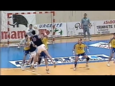 Golazo de César Montes. Liga ASOBAL 1996/97. Bidasoa - Pozoblanco. J20. Irún.