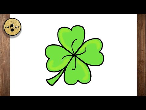 How to draw a four leaf clover step by step EASY